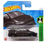 Hot Wheels - Tesla Model Y - HW Green Speed 3/10 - HTC93 - Short Card - Black Metallic - Mattel 2024-1:64