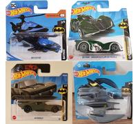 Hot Wheels The Dark Knight Batman Batmobile The Caped Crusader Justice League Batplane 4 car bundle