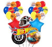 Hot Wheels Theme Party Balloons - Foil and Latex Decorations for Birthday and Sports Events