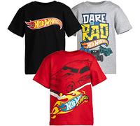 Hot Wheels Toddler Boys 3 Pack Graphic T-Shirts Gray/Black/Red 4T