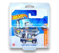 Hot Wheels Toon'd '83 Chevy Silverado (Dark Blue, Orange & Yellow) 1/10 HW Hot Trucks - 2023-93/250 (Short Card) - COMES IN A KLAS CAR KEEPER PROTECTIVE COLLECTORS CASE - HKK57