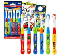 Hot Wheels Toothbrush Set - Bundle with 6 Toothbrushes Featuring Racecars Plus Decal, More | Hot Wheels Oral Hygiene Kit for Kids and Toddlers