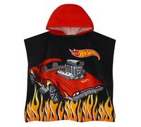 Hot Wheels Towel Poncho, Car Hooded Towel For Kids, Boys Beach Towels And Swimming Towels, One Size, Black