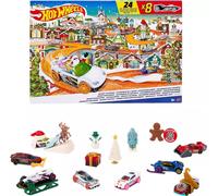Hot Wheels Toy Car Set Advent Calendar with 8 1:64 Scale Vehicles 16 Acc