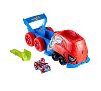 Hot Wheels Toy Car Track Set, RacerVerse Character Launcher, Large-Scale Vehicle & Hauler with Die-Cast Toy Car (Styles May Vary)