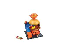 Hot Wheels City Burger Drive-Thru Playset with 1 Vehicle, Connects to Other Playsets & Tracks, Gift for Kids A