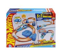 Hot Wheels Toy Car Track Set, Deluxe Building Box with Motorized Booster, 1:64 Scale Vehicle, Speed Snap Track, Boosted Jump Speedway, JDB49