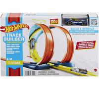 Hot Wheels Toy Car Track Set, Track Builder Playset, Split Loop Pack & 1:64 CAR