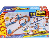 Hot Wheels Toy Car Track Set, Triple Loop Pack & 1:64 Scale Vehicle, Track-Building Components with 3 Loops, Speed Snap Tracks & Adapters, JDW39