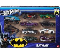 Hot Wheels Toy Cars, 10-Pack of Batman-Themed 1:64 Scale Die-Cast Vehicles, Popular Hero, Sidekick & Villain Castings from The Global Franchise