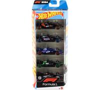Hot Wheels Toy Cars Formula 1 5-Pack, Set of 5 1:64 Scale Die-Cast Vehicles