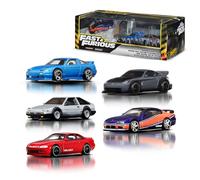 Hot Wheels Toy Cars, Premium Fast & Furious Tokyo Drift Bundle, 5 1:64 Scale Die-Cast Vehicles from the Fast Movie in Collectable Packaging