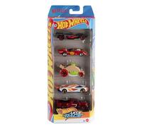 Hot Wheels Toy Cars, Set of 5 1:64 Scale Die-Cast Cars Featured in the Kids Animated Netflix Series Let’s Race, JDR20