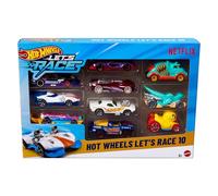 Hot Wheels Toy Cars & Trucks, Let’s Race 10-Pack, Set of 10 1:64 Scale Vehicles from the Animated Netflix Show for Play or Display (Styles May Vary), JGN40
