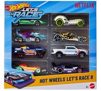 Hot Wheels Toy Cars & Trucks, Let’s Race 8-Pack, Set of 8 1:64 Scale Vehicles from the Animated Netflix Show, JGK18