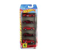 Hot Wheels Toy Ferrari Cars, Die-Cast 5-Pack in 1:64 Scale, Officially Licensed Set of 5 Ferrari Collectible Vehicles for Play or Display , JLN12