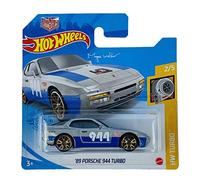 Hot Wheels Toy Vehicle 1:64 Scale '89 Porsche 944 Turbo (Blue, Silver) for Kids 2021 - 45/250 (Short Card) GRY56