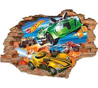 Hot Wheels Toys Cars Kids Boys 3D Smashed Wall View Sticker Poster Mural Z 678 (120x80)