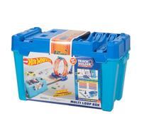 Hot Wheels Track Builder Multi Loop Box Ultimate Storage 10 Feet of Track, Connectors, Launcher, Diecast Car, Portable Ages 4 and Above, FLK90
