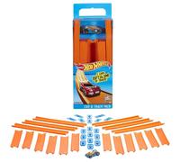 Hot Wheels Track Builder Straight track with Car, Track and track connectors, connect with other Hot Wheels toys, BHT77