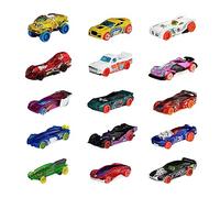 Track Bundle of 15 Toy Cars, 3 Track-Themed Packs of 5 1:64 Scale Vehicles, Cool Toy and Gift for Collectors and Kids, HNM04