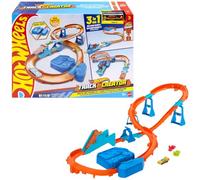 Hot Wheels Toy Car Track Set, Deluxe Building Box with Motorized Booster, 1:64 Scale Vehicle, Speed Snap Track, Boosted Jump Speedway, JDB49