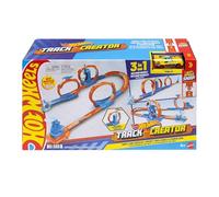 Hot Wheels Toy Car Track Set, Triple Loop Pack & 1:64 Scale Vehicle, Track-Building Components with 3 Loops, Speed Snap Tracks & Adapters, JDW39