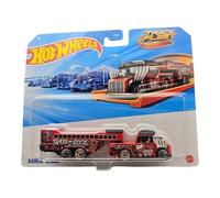 Hot Wheels Track Fleet Haulin Class, Die-Cast Vehicle Set, Red and Black
