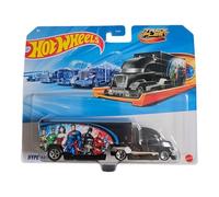 Hot Wheels Track Fleet Hype Hauler, Die-Cast Truck Trailer, Black