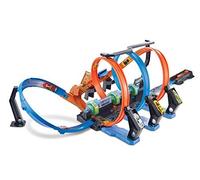 Hot Wheels Track Set and Toy Car, Large-Scale Motorized Track with 3 Corkscrew