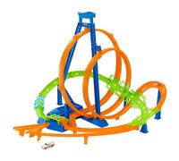 Hot Wheels -Track Set, Epic Crash Dash with 5 Crash Zones, Motorized Booster and 1 Hot Wheels 1:64 Scale Toy Car, Easy Storage, HTP55