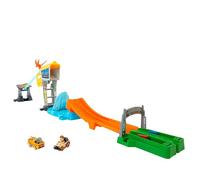 Track Set & Toy Cars, RacerVerse Jurassic World Blue's Raptor Rush Track Set with 2 Die-Cast Racers: Blue & Owen, HTP12