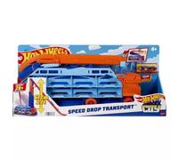 Hot Wheels City Speed Drop Transport Hauler, Includes 1 Hot Wheels Car, Can Hold More than 20 1:64 Scale Vehicles, Transforms into 2-Foot Tall Gravity Drop, Gift for Kids 4 Years & Older, HDY92