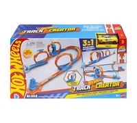 Hot Wheels Toy Car Track Set, Triple Loop Pack & 1:64 Scale Vehicle, Track-Building Components with 3 Loops, Speed Snap Tracks & Adapters, JDW39