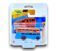 Hot Wheels Trouble Decker (Orange & Blue Let's Race) 5/5 HW Fast Transit - 2024-126/250 (Short Card) - includes a KLAS Car Keeper Protector Case - HTD46