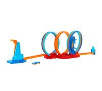 Hot Wheels Ultra Hots Triple Loop Track Playset with 3 Loops and 1 1:64 Scale Car Included, Connects to Other Hot Wheels Sets and Foldable for Storage, Kids Toys, 4+ Years, HPX93