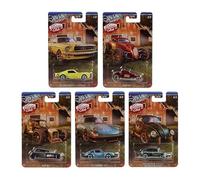Hot Wheels Vintage Club Grand Prix Die-Cast Cars Collection, 5-Pack Set with '65 Mustang, Sooo Fast, Mod Rod, '71 Porsche 911, Volkswagen Classic Bug HRT81-956H