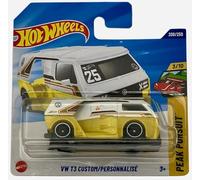 Hot Wheels - VW T3 Custom - Peak Pursuit 3/10 - JBC05 - Short Card - Yellow/White - Mattel 2025 - Licensed Volkswagen Model with Widebody Design in Scale 1:64