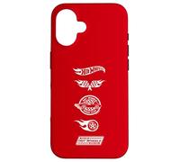 Hot Wheels - White Stacked Icon Logos Speed Club Racing Team Case for iPhone 16