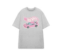 Hot Wheels Women's Pink Car Short Sleeved T-Shirt | Grey Marl | Officially Licensed Merch | Size: Medium Hot Wheels Grey M