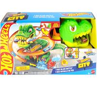Hot Wheels Zakręcony tor Remiza T-rexa Zestaw do zabawy (ok. 35 cm w (US IMPORT)