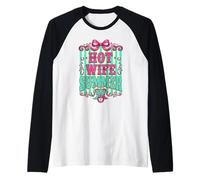 Hot Wife Summer Girls Trip 2026 Pink Bow Cowboy Boots Raglan Baseball Tee