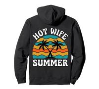 Hot Wife Summer Retro Groovy Sunset Beach Pullover Hoodie