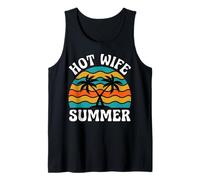 Hot Wife Summer Retro Groovy Sunset Beach Tank Top