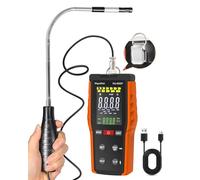 Hot Wire Anemometer Handheld, WapoRich HVAC Wind Speed Meter Air Flow Gauge Measures CFM/CMS/CMM 0~999900, Temp, Air Velocity 0.2~67 MPH with MAX/MIN for Duct HVAC - RQ-9000F