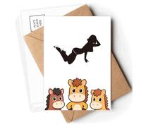 Hot Woman Girl Outline Postcards Envelopes Cards Mailing Year Horse