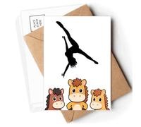 Hot Woman Handstand Dance Postcards Envelopes Cards Mailing Year Horse