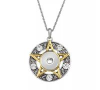 Hot Women Star Crystal Jewelry Necklace Pendant Fit 18mm Chunk Snap Button