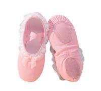 HOT1950s Ballet Shoes for Girls Bow Lace Cross Elastic Strap Slip-On Flats Shoes Breathable Lightweight Soft Bottom Footwear Slippers Yoga Indoor Gymnastic Footwear