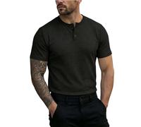 HOT1950s Black Polo Shirts for Men UK Button Down Solid Color Trendy Tops Short Sleeve Collared T Shirt Blouses Oversized Soft Shirts Outdoor Lightweight Tshirts Shirts for Office Work 3XL